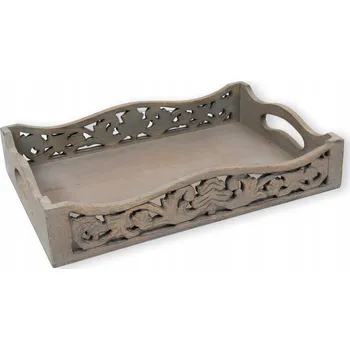 GOCRAFT Dřevěný podnos s úchytem šedý 38x25 cm