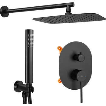 Podomítková sprchová sada REA OVAL - černá + BOX