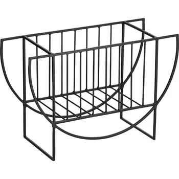 Zarážka na knihu Černý kovový stojan na noviny Kave Home Aubrey