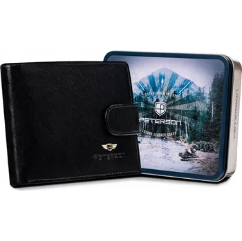 Peněženka Peněženka Peterson , přírodní kůže, černá - muž