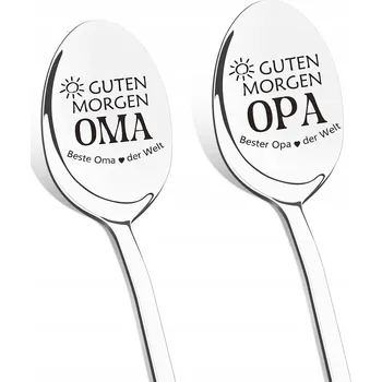 Příbor Dárek pro babičku a dědečka, dezertní lžičky, sada 2ks s nápisem