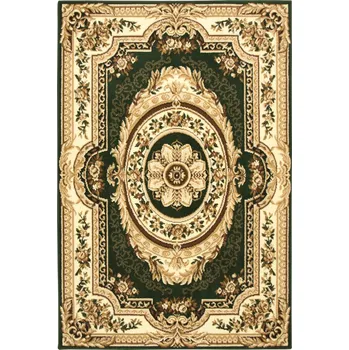 Koberec KOBEREC TRADIČNÍ ZELENÝ BÉŽOVÝ S MOTIVEM ROZETY ZLATÝ 60x110 cm DO OBÝVACÍHO POKOJE NEBO KUCHYNĚ