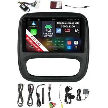 Autorádio 2K QLED RÁDIO 2DIN NAVIGACE ANDROID OPEL VIVARO B 6/128 GB DSP CARPLAY LTE