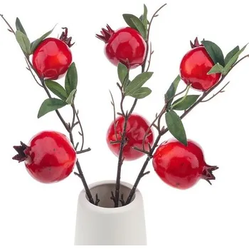 Zahradní dekorace 3 kusy umělé větve granátového jablka, květina, realistické umělé ovoce, rostlina, dekorace, DIY