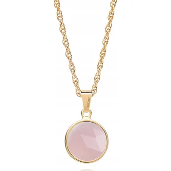 Náhrdelník Stříbrný náhrdelník Rose Cut - růženín pozlacený