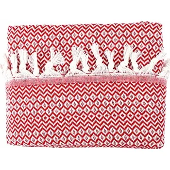 Přehoz na lůžko TUISTE Přehoz na Postel/Deka Oboustranná Bavlněná Červená 150x200 cm