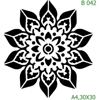 Plastová šablona pro malování - Mandaly a dortovky - Mandala (B042) - 30 x 30 cm , Lepící fólie