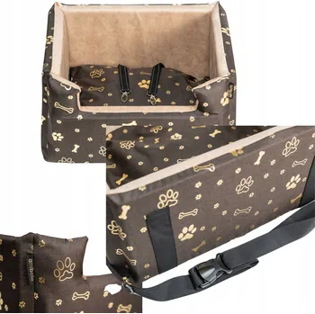 Pelíšek pro psa Autosedačka pro psa - Emma Gold hnědá M