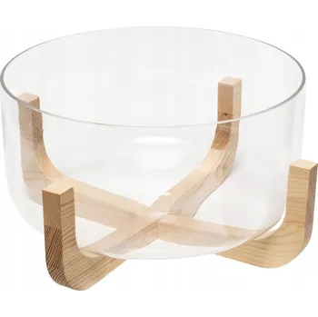 SKLENĚNÁ MÍSA NA SALÁT PRŮHLEDNÁ NA STOJANU VELKÁ MÍSA Ø 28 cm