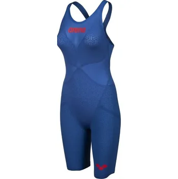 Dámské oblečení Arena Powerskin Carbon Glide Open Back Royal Blue/Gold S - UK32