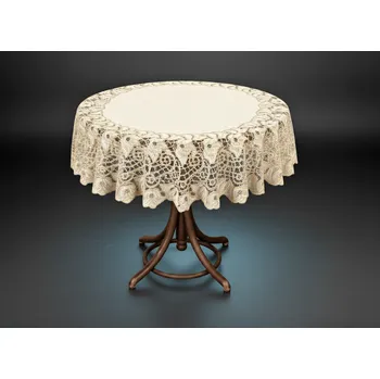 ubrus Žakárový ubrus KOSTA krémová/zlatá Ø 120, 140, 160, 200 cm MyBestHome Rozměr: Ø 120 cm