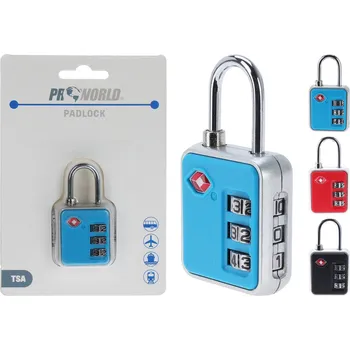 Visací zámek zámek visací TSA 32x15x63mm cestovní mix barev