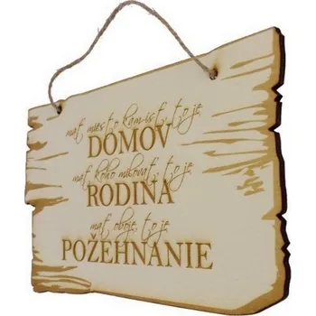Domovní číslo Dřevěná dárková cedulka Domov Slovenská verzia