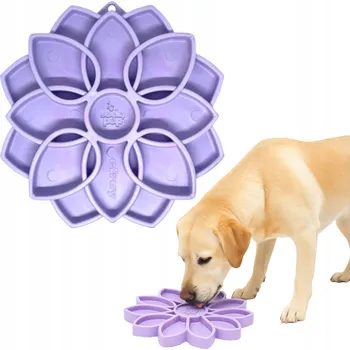 Miska pro psa Mandala Softie fialová miska pro pomalé krmení s přísavkami