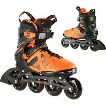 Kolečkové brusle Kolečkové Brusle Fitness Brusle 2v1 Nils Extreme 38 Černo oranžové ABEC9 Alu
