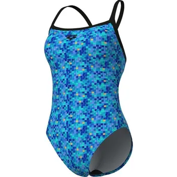 Dámské plavky Arena Pooltiles Swimsuit Challenge Back Black/Blue Multi XL - UK38
