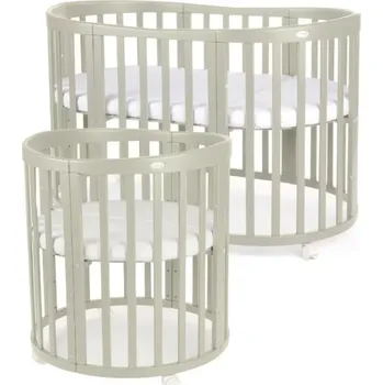 Dětská postýlka WALDIN oválná postýlka 7v1 Olivová