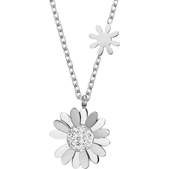 Náhrdelník Troli Půvabný ocelový náhrdelník s kytičkami VSN004S-PET + 2 měsíce na vrácení zboží