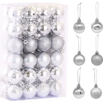 Vánoční dekorace Zdobená Vánoční Koule , hladká Vánoční Koule , tvarované Vánoční Baňky vánoční koule 4 cm 48 ks