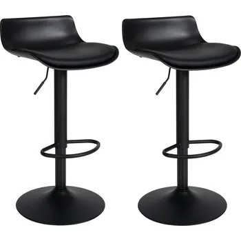Barová židle LRCZ Sada 2 barových židlí Aveiro v imitaci kůže Barva: černá