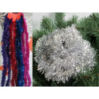 Vánoční dekorace Vánoční řetěz mix barev 4 cm x 1,9 m 10 Ks. LAD-18040