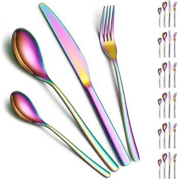 Příbor REANEA Titanová Sada Příborů 24 Dílů pro 6 Osob, Vhodné do Myčky