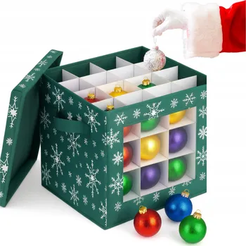 Vánoční dekorace Krabička - organizér na vánoční baňky, ozdoby, vánoční dekorace, skládací