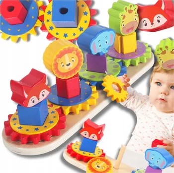 Dřevěná hračka Dovednostní hra King of Toys JHTOY-251 s dřevěným třídičem zvířat