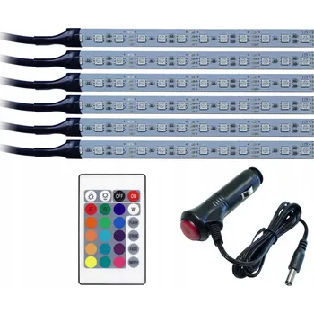 Osvětlení interiéru vozidel RGB LED osvětlení interiéru auta, 6x12 LED diod