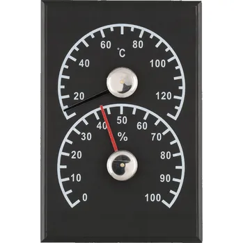 TEPLOMĚR Termo-vlhkoměr do sauny černý 4Living