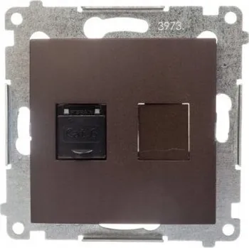 Elektrická zásuvka Internetová zásuvka nástěnná Kontakt-simon hnědá