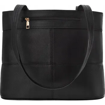 Kabelka Velká dámská kabelka shopper prostorná přes rameno Eko kůže černá městská