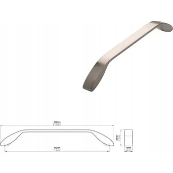 Nábytkové kování Nábytková úchytka SIRO 2266-209ZN21, vzhled nerezové oceli