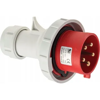 Elektrická zásuvka Přenosná silová zástrčka 32A 5P 400V IP67 Pawbol B.1907 vodotěsná