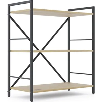 regál Policový regál LOFT 90x80x40 3 polic Dub-Antracit