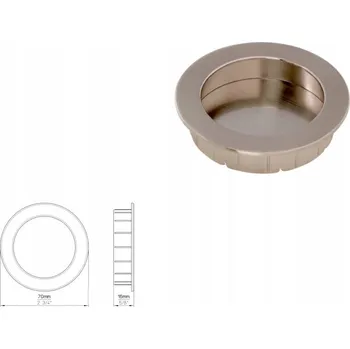 Nábytkové kování Nábytková úchytka SIRO 2159-70ZN21 s efektem nerezové oceli (zapuštěná úchytka)