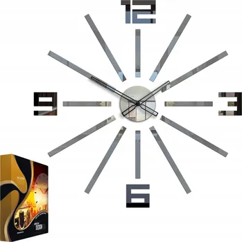 Hodiny Nástěnné Hodiny Moderní Styl Briliant Šedá&Zrcadlo&Černá Kulatý