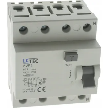 Jistič Proudový chránič LC AUR3 4P 63A 30mA AC