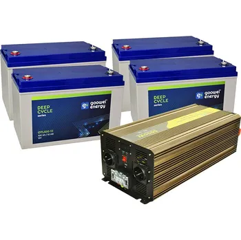 Trakční baterie Set trakční baterie 4x GOOWEI ENERGY OTL100-12 (100Ah) + měnič ROGERELE REP5000-48 (5000W), 48V
