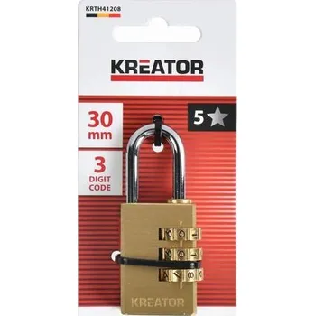 Visací zámek Visací zámek kombinační 30mm trojmístný kód Kreator KRTH41208
