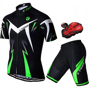 Cyklistické kalhoty CYKLISTICKÝ SADA CYKLISTICKÉ KRAŤASY GELOVÝ TEPLÁKOVKA XL X-TIGER GREEN