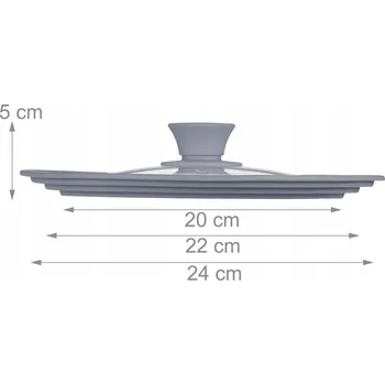 Poklice RELAXDAYS Univerzální skleněná poklice se silikonovým okrajem 20-24 cm Šedá