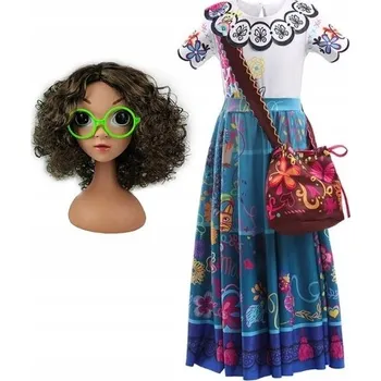 Karnevalový kostým ŠATY KOSTÝM PŘEVLEK ENCANTO MIRABEL MADRIGAL PLES KARNEVAL 140 146 CM