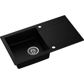 Granitový dřez Jednokomorový granitový dřez Moderno ACQUA černý