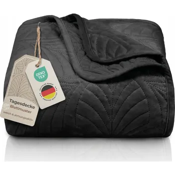 Přehoz na lůžko GRÄFENSTAYN Prémiový přehoz 200x220 cm Černý na postel a pohovku