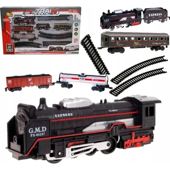 Vláček a vláčkodráha Vláček na baterie, jezdící souprava, koleje, lokomotiva, vagóny, vláček LED