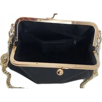 Kabelka Vera Pelle kabelka kožená kabelka přes rameno z pravé kůže černá