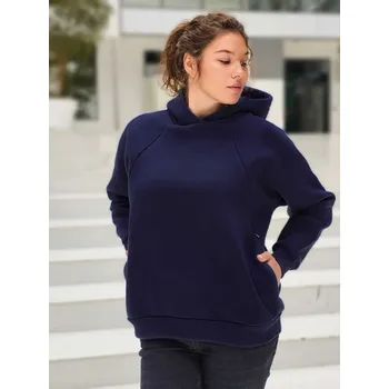 Těhotenská mikina TTeplá těhotenská a kojicí mikina Warm-Mama 3v1 - tmavě modrá, bavlněná Velikost: XL