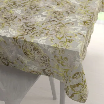 ubrus Sametový obdélníkový ubrus Tamara TMR-055 Abstraktní zelené květy na zelenošedém 50x100 cm