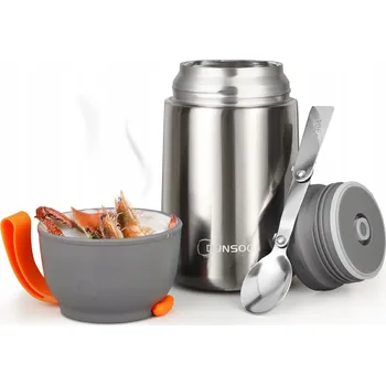 Termoska DUNSOO Termoska na jídlo 650 ml Nerezová Ocel S skládací lžící